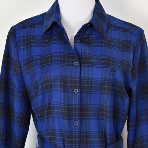 Brooks Brothers Plaid Wool Belted Shirt Dress - 10 - Picture 2 of 9